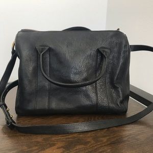 Madewell satchel bag - black unfinished leather